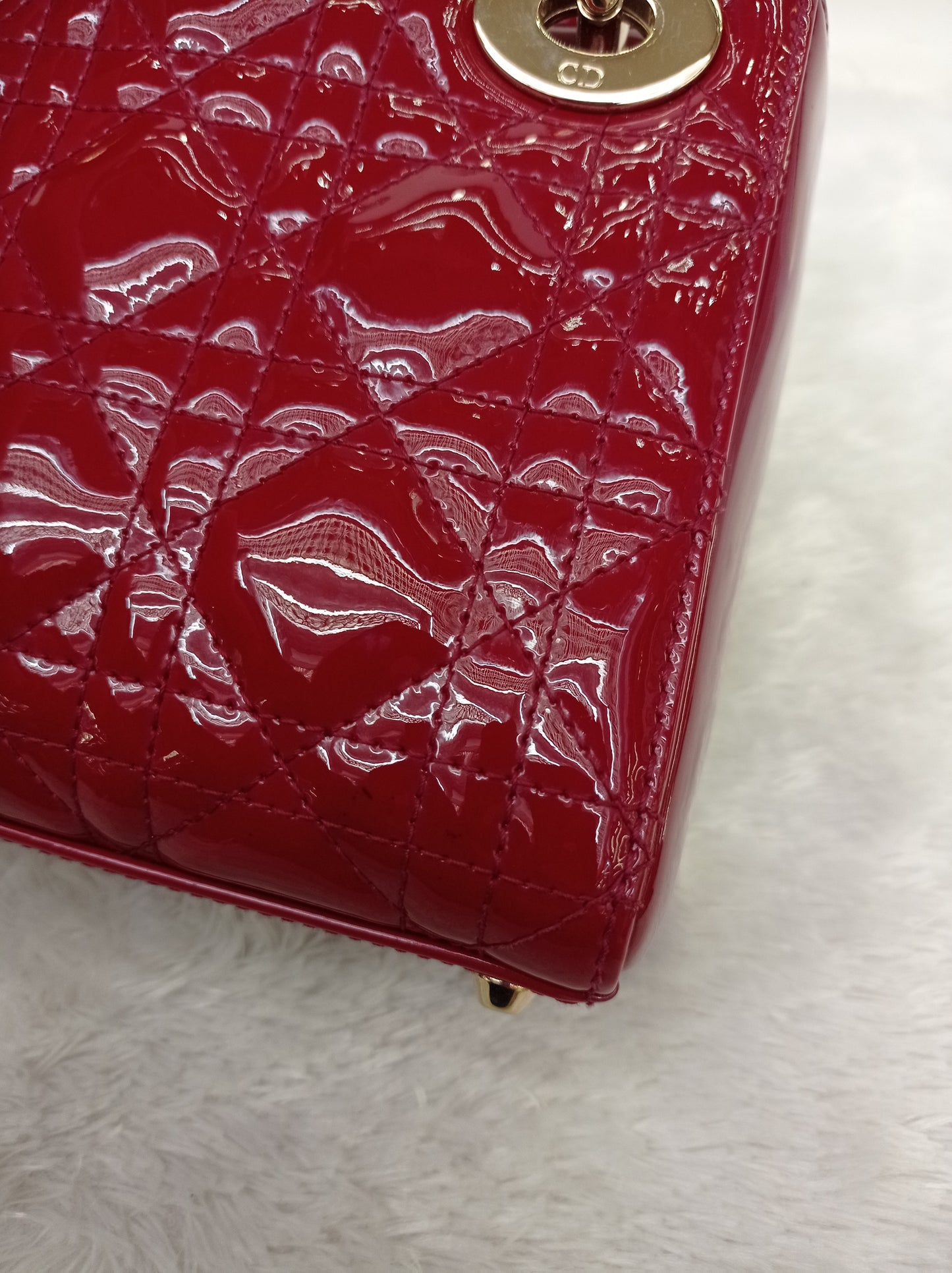 Lady Dior Mini Patent Red GHW 2018