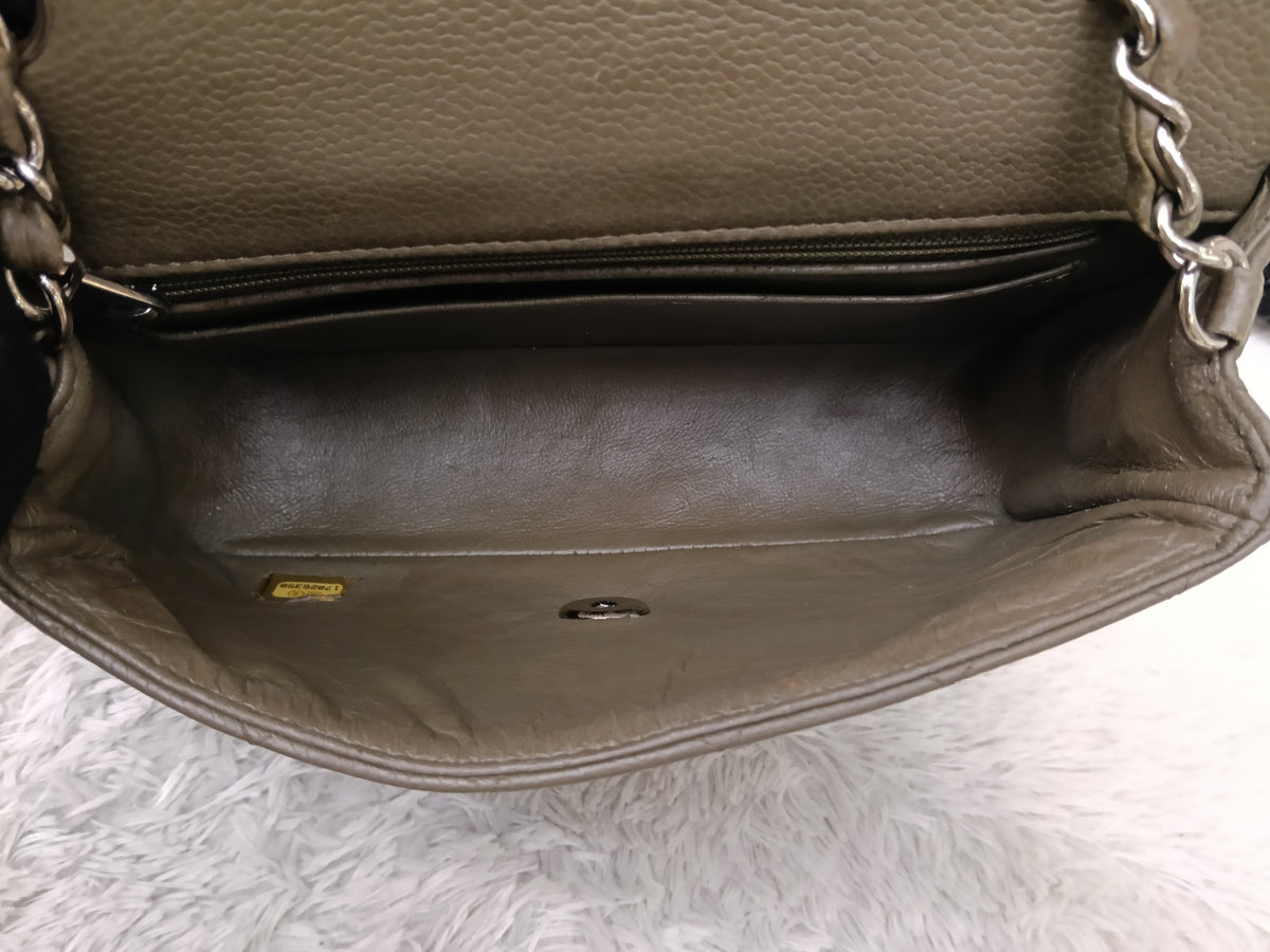 Chanel Mini Rectangular Caviar Khaki SHW SF #17
