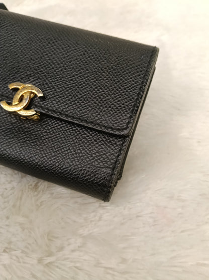 Chanel Trifold Wallet Caviar Black GHW #5