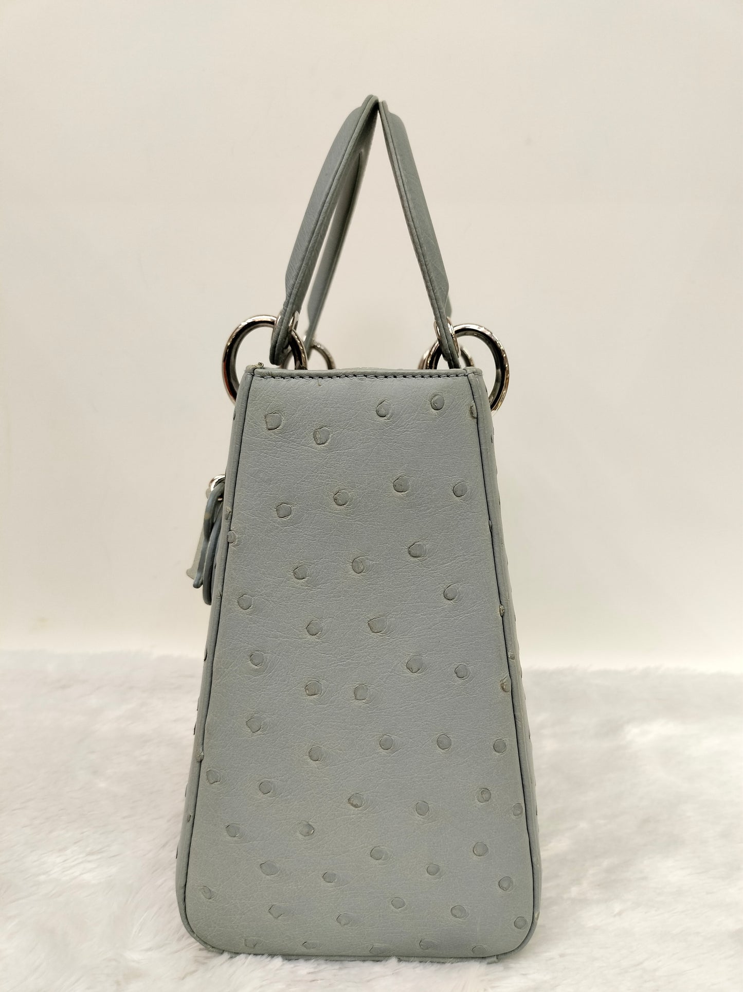 Lady Dior Medium Ostrich Baby Blue SHW 2017