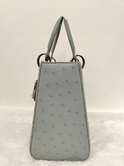 Lady Dior Medium Ostrich Baby Blue SHW 2017