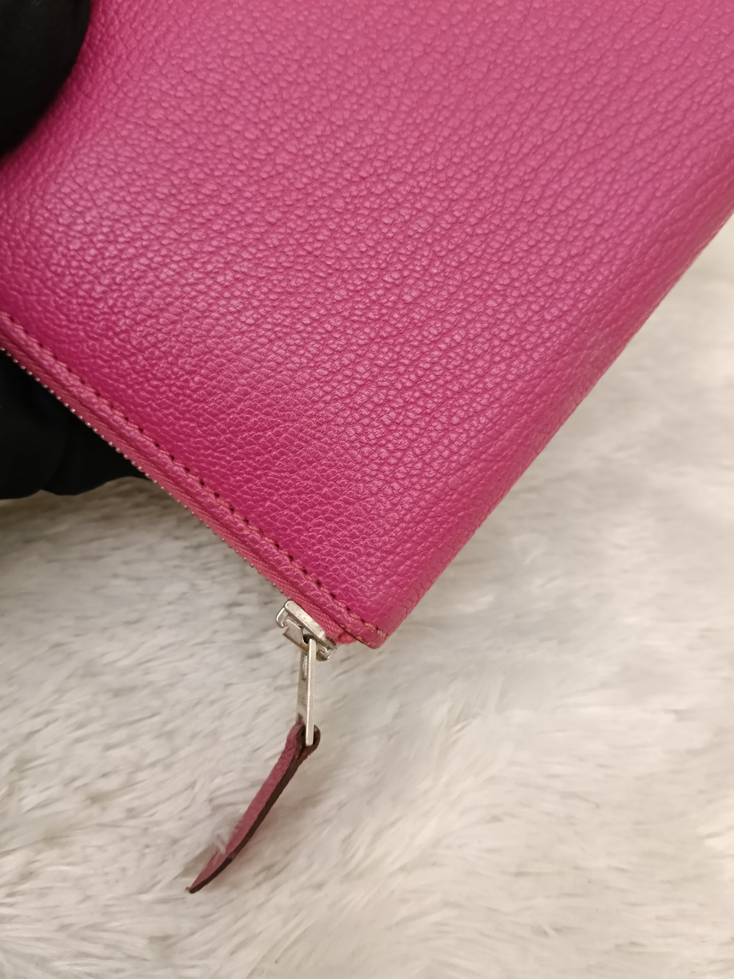 Hermes Azap Long Wallet Chevre Rose Shocking Pink PHW #L square