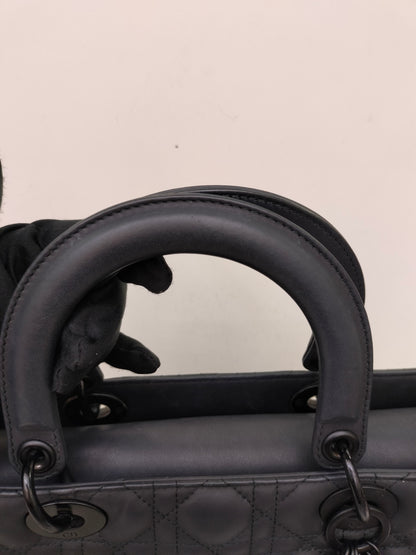 Lady Dior Large Ultra Matte All Black 2019