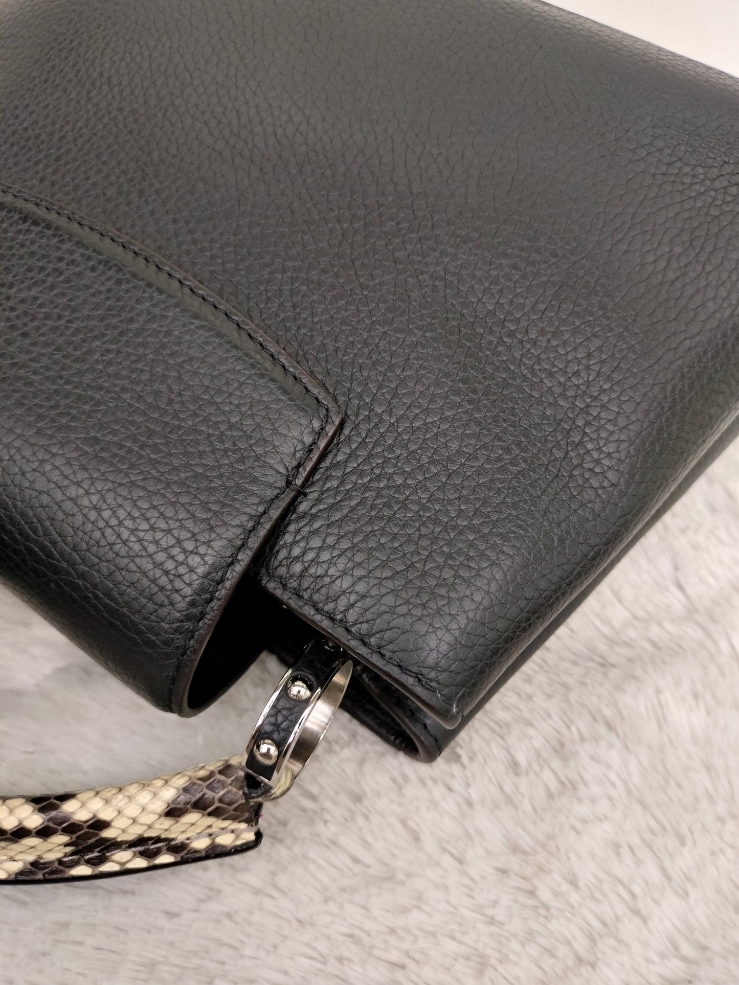 LV Capucines BB Black Handle Python 2018