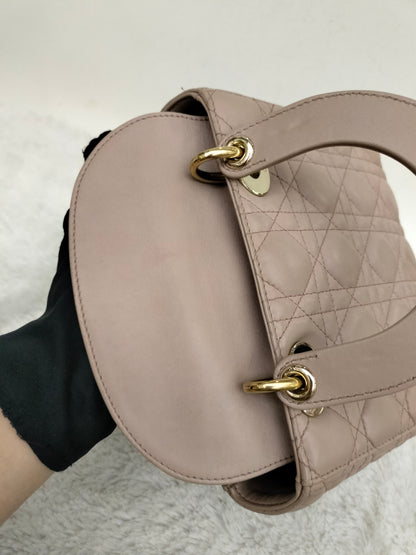 Lady Dior Small Lamb Taupe GHW 2018