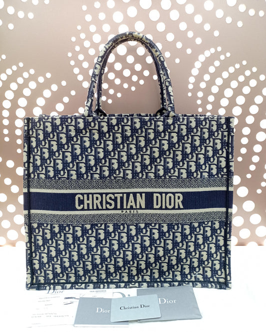 Dior Book Tote Large Oblique Navy 2019