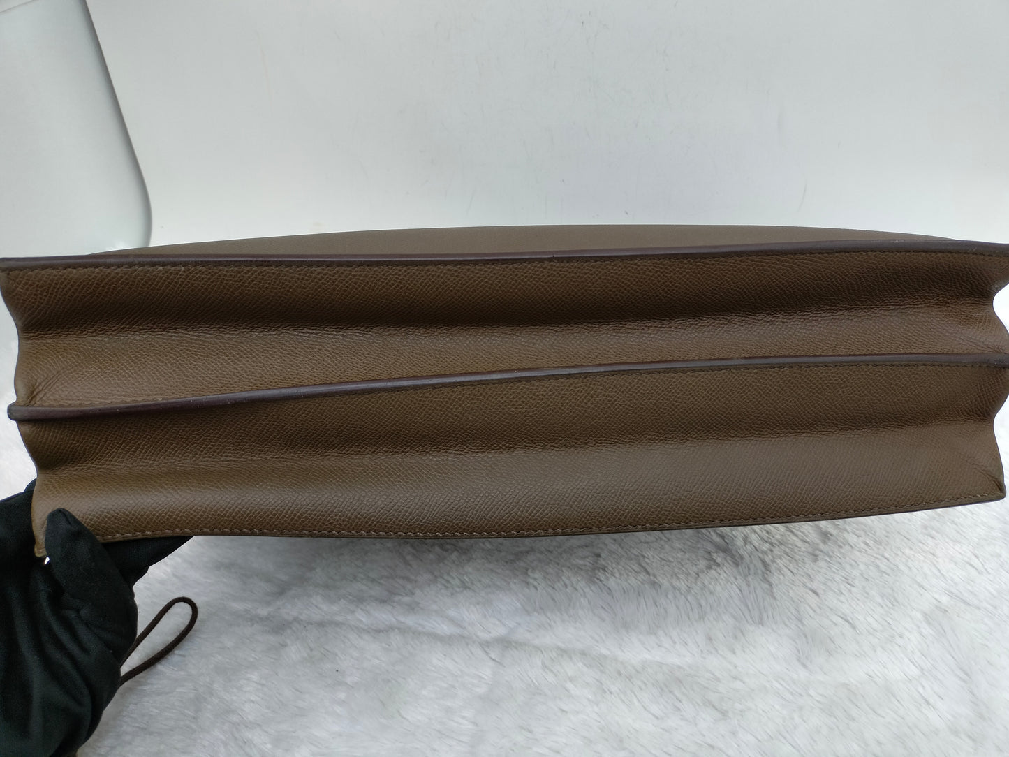 Hermes Kelly Depeches Briefcase Epsom Etoupe PHW #K square