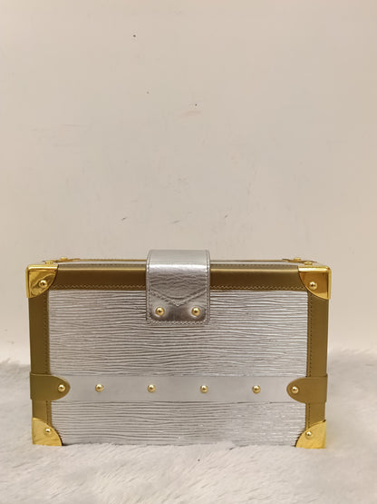 LV Petite Malle Epi Metallic Silver Gold 2017