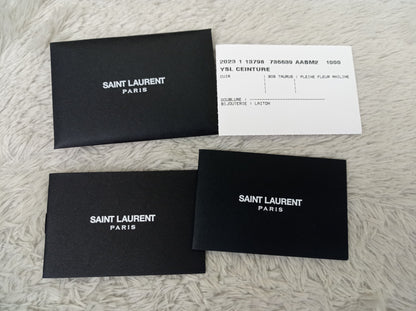YsL Envelope Clutch Matelasse Monogramme Chevron Grained Dark Caramel GHW 2023