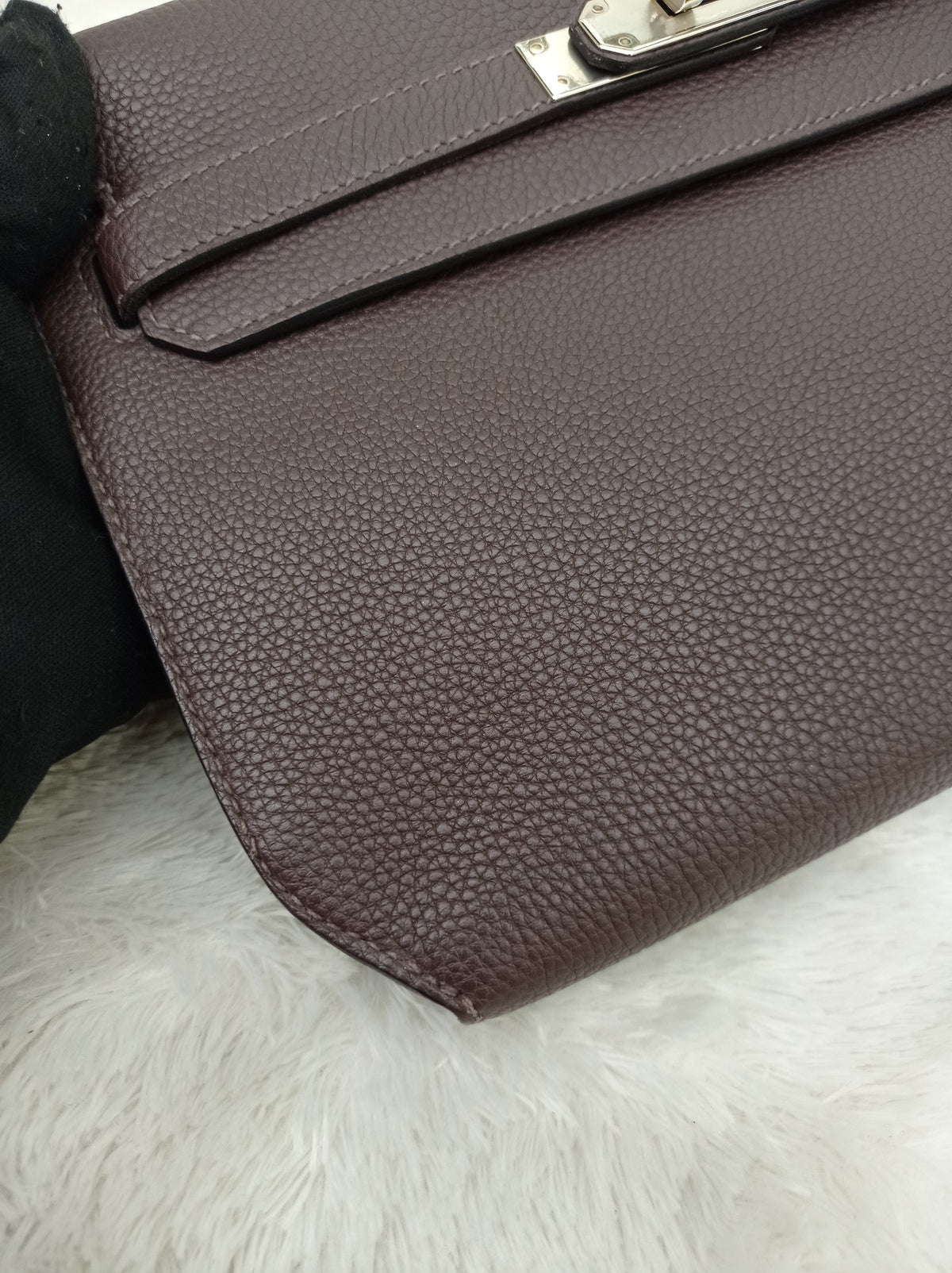 Hermes Kelly Depeche Pochette 25 Togo Ebene PHW #Y