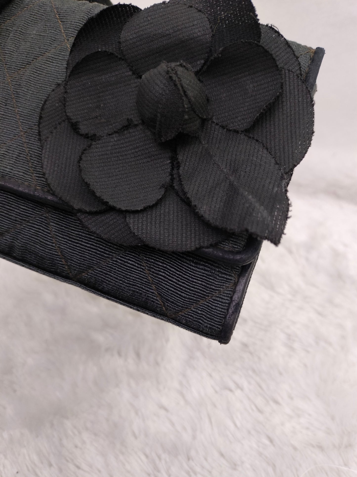 Chanel Mini Denim Flower Black Vintage GHW #1
