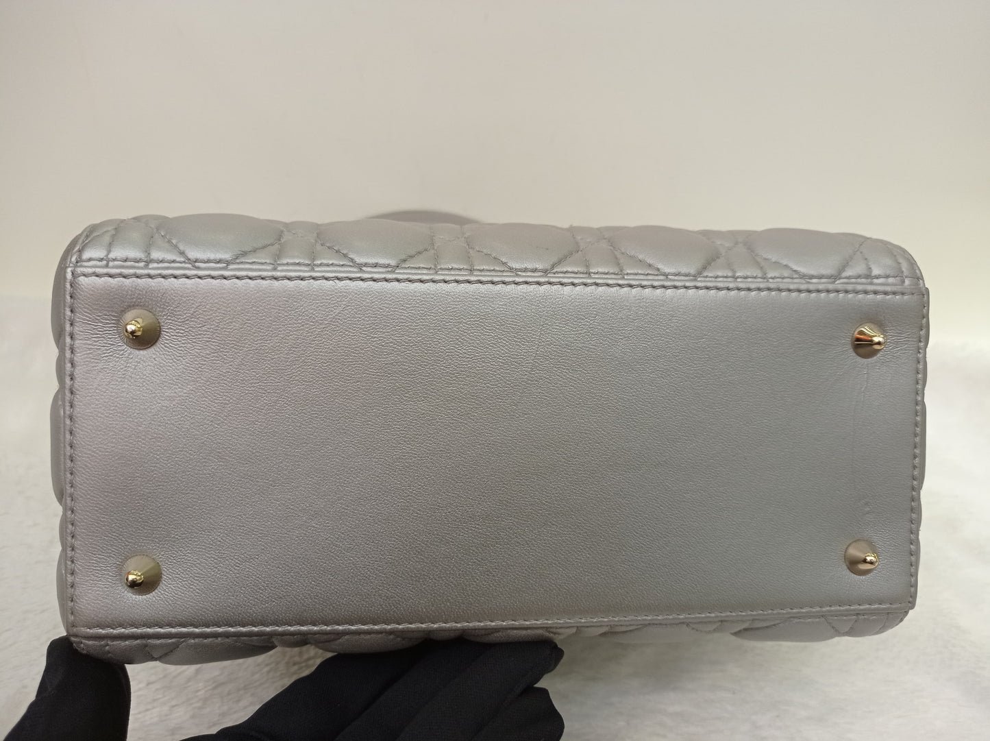 Lady Dior Medium Lamb Grey GHW