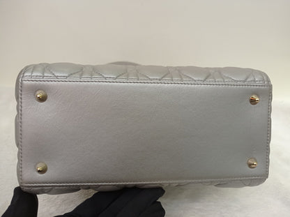 Lady Dior Medium Lamb Grey GHW