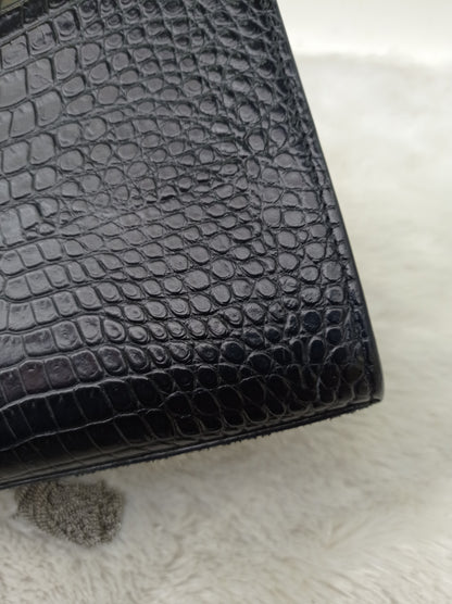 YsL Kate Tassel Medium Croco Embossed Black SHW 2018