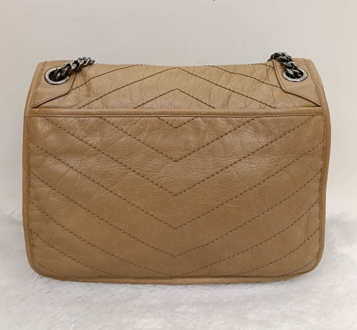 YsL Niki Medium Calfskin Dark Beige RHW 2020