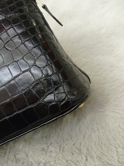 Bolide 27 Croco Porosus Black GHW #W circle