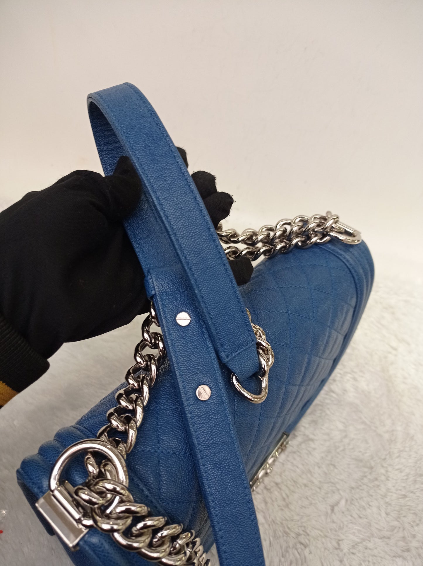 Chanel Boy 25 Caviar Blue SHW #29