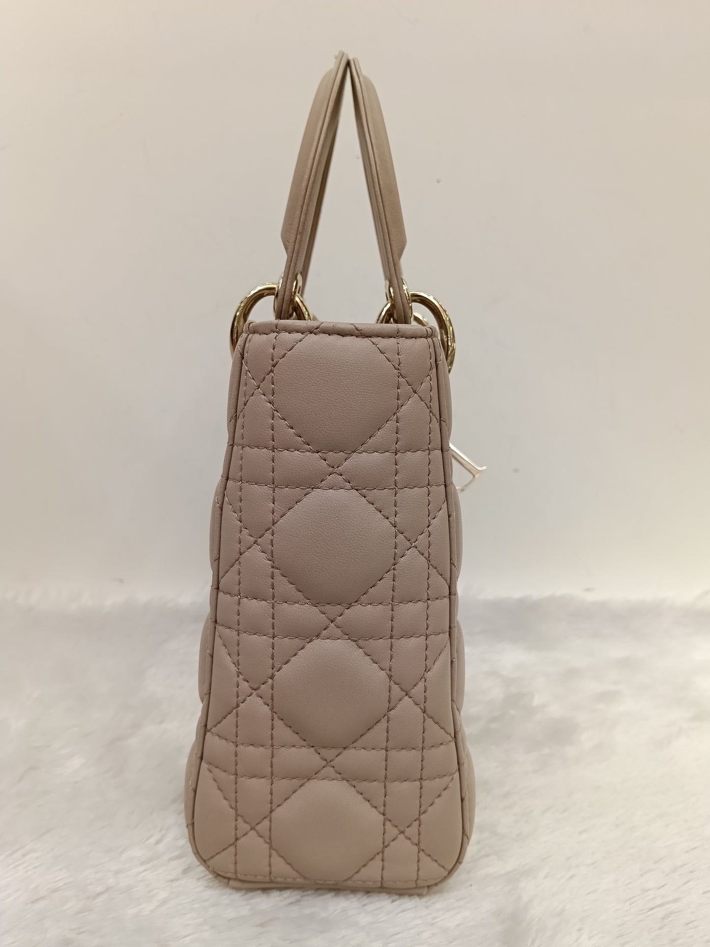 Lady Dior Small Lamb Taupe GHW 2017