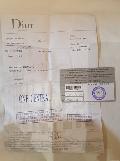 Lady Dior Mini Patent Black GHW 2019