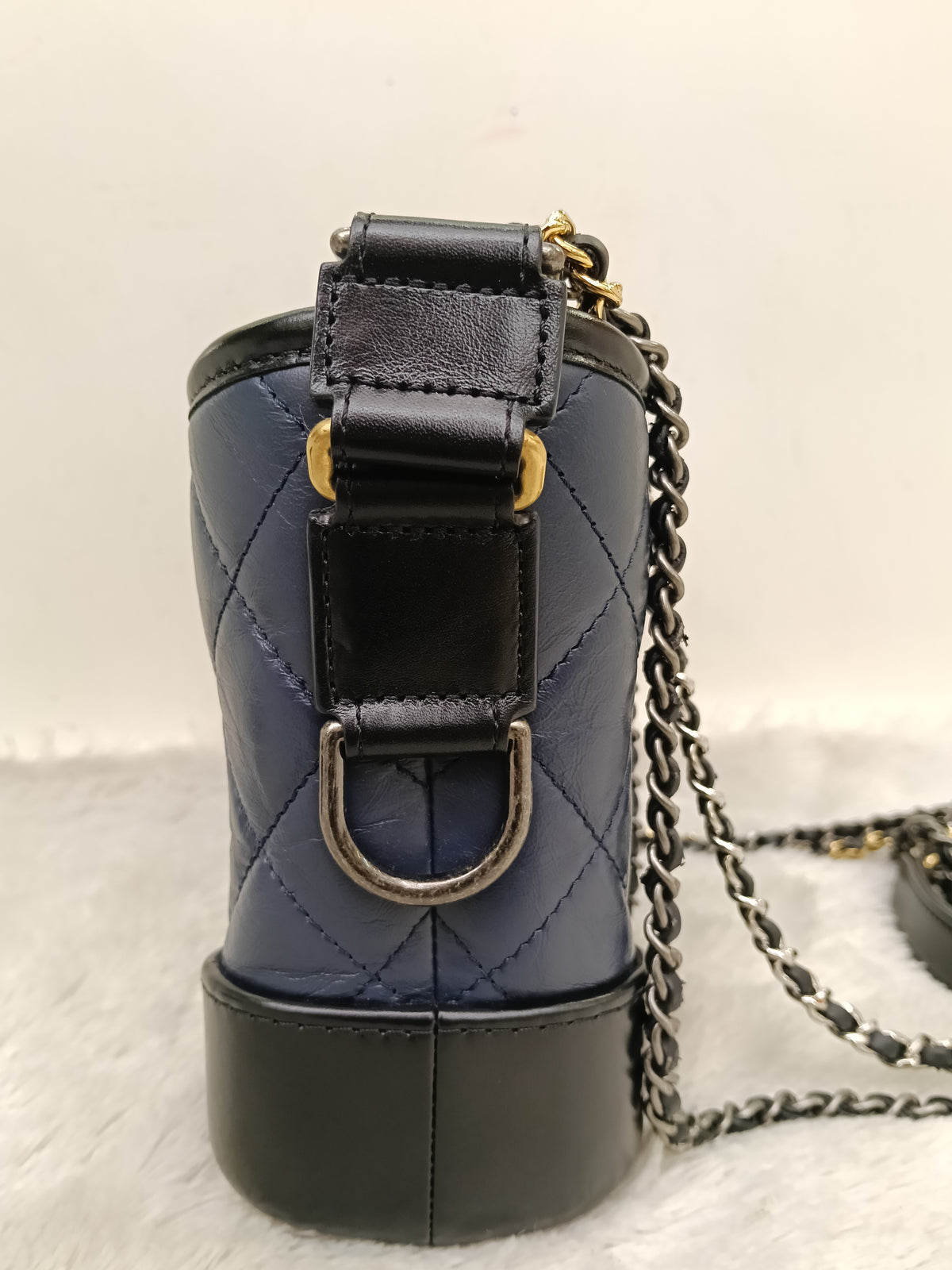 Chanel Gabrielle Small Calfskin Navy Black #27