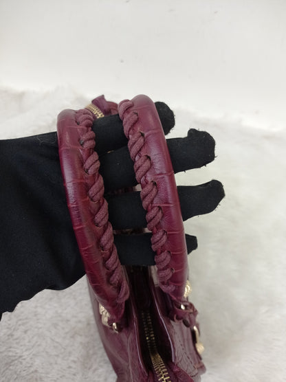 Balenciaga Mini City Giant Croco Burgundy GHW 2016