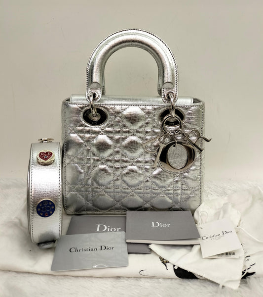 Lady Dior Small Metallic Silver SHW 2019