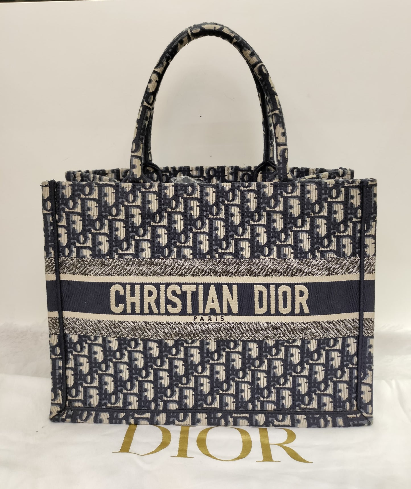 Dior Tote Book Medium Oblique Navy 2018
