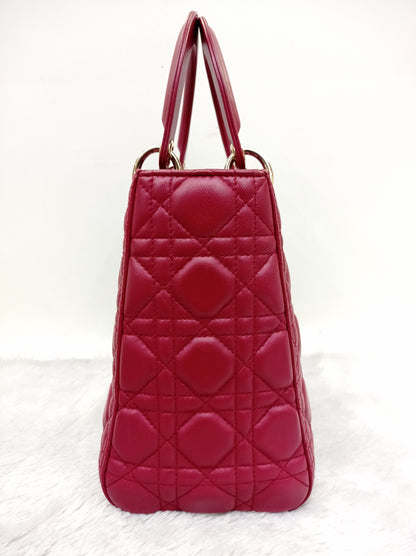 Lady Dior Medium Lamb Wine GHW 2017