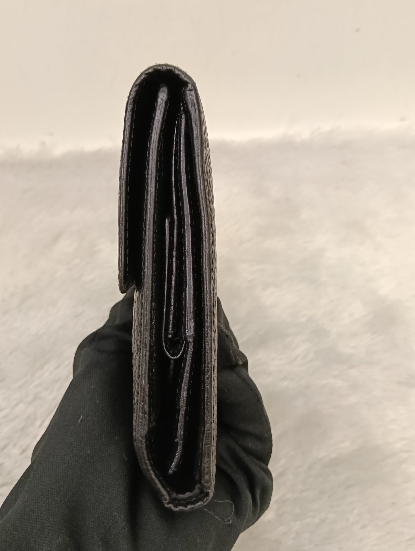 Gianni Versace Medusa Trifold Wallet Grained Black GHW