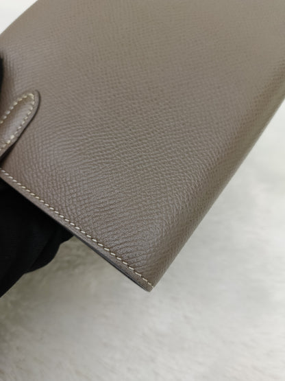 Hermes Kelly Wallet Epsom Etoupe GHW #D