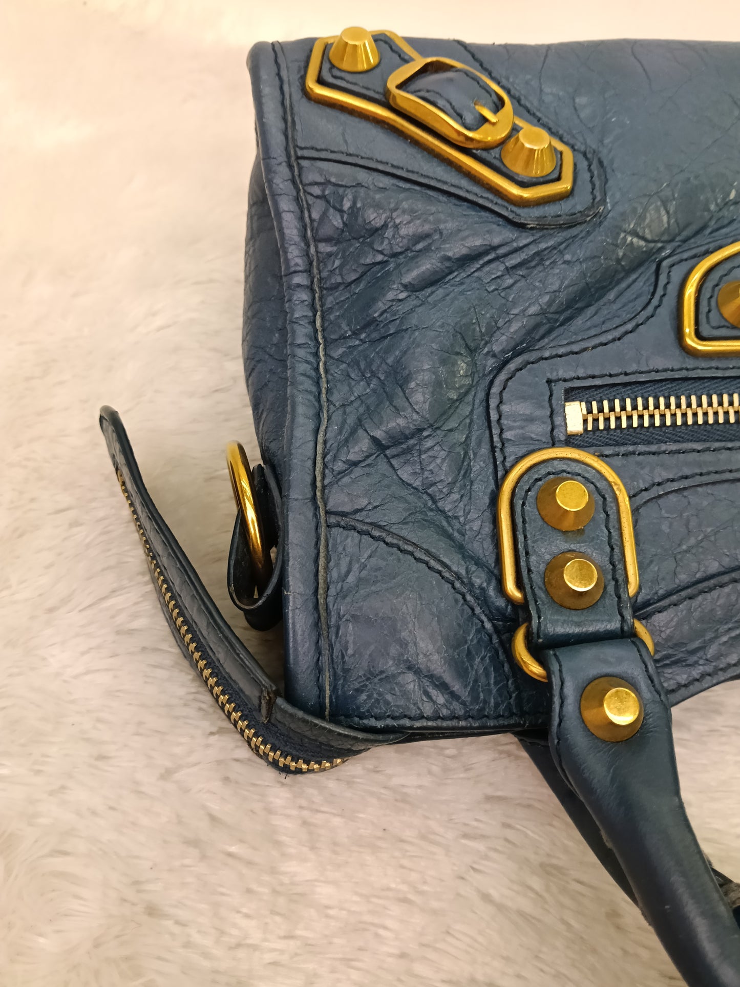 Balenciaga Mini City Edge Blue GHW 2017