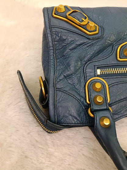 Balenciaga Mini City Edge Blue GHW 2017