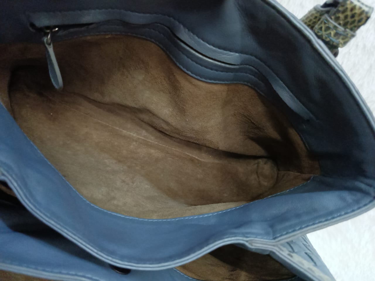 Bottega Veneta Rome Small Lizard Blue