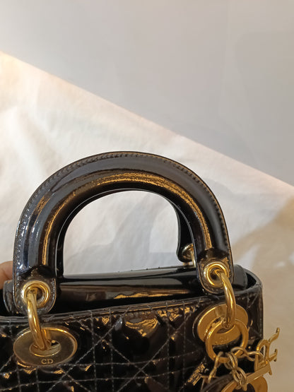 Lady Dior Mini Patent Black GHW 2019