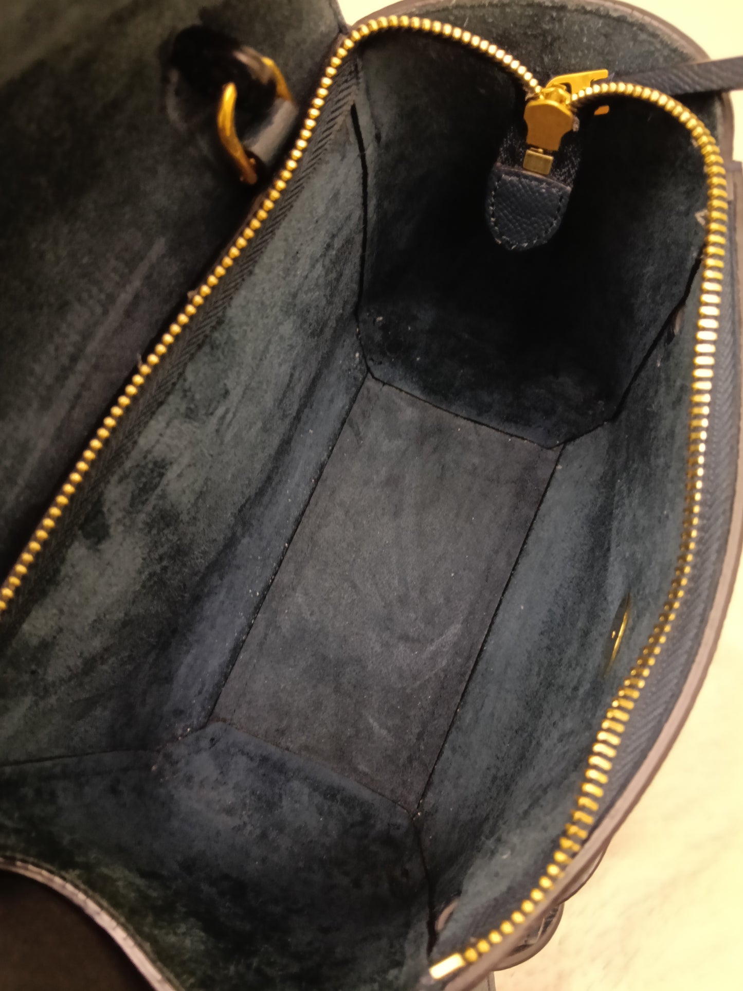 Celine Nano Belt Grained Abyss Blue GHW 2018