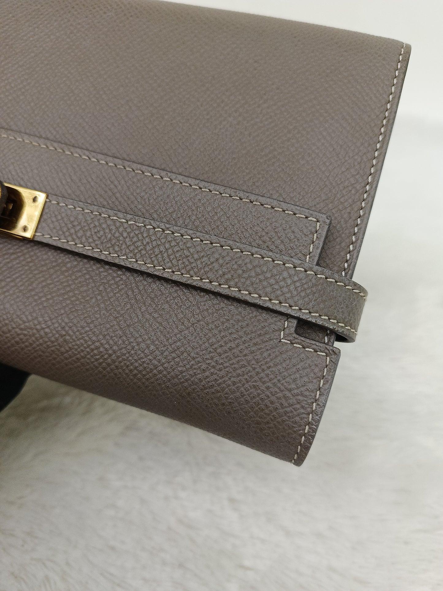 Hermes Kelly Wallet Epsom Etoupe GHW #D
