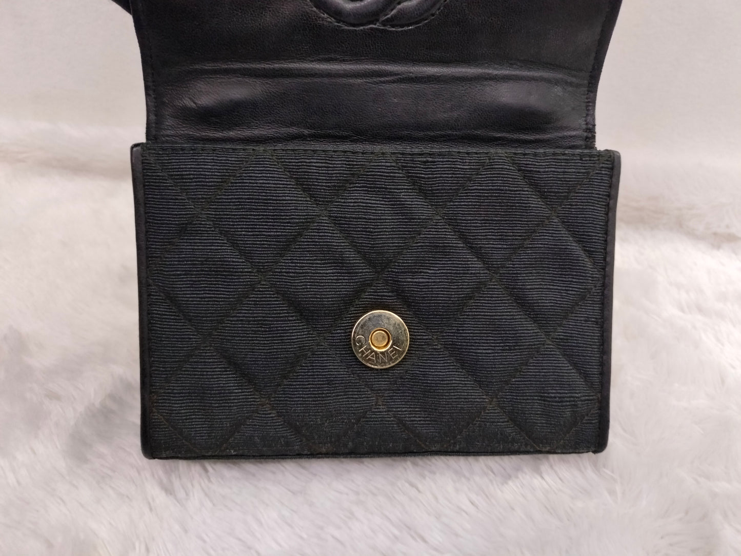 Chanel Mini Denim Flower Black Vintage GHW #1