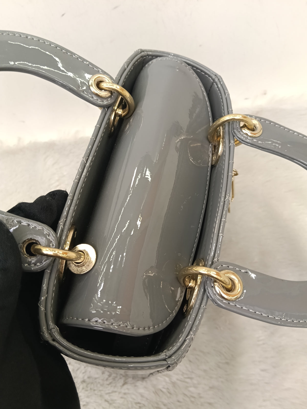 Lady Dior Small Patent Grey GHW 2021
