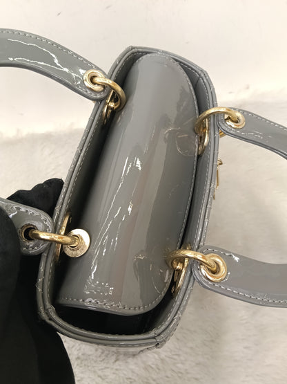 Lady Dior Small Patent Grey GHW 2021
