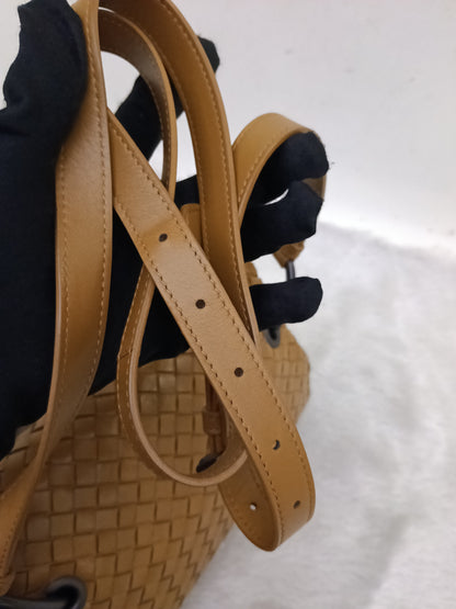 Bottega Veneta Nappa Intrecciato Flap Crossbody Camel RHW