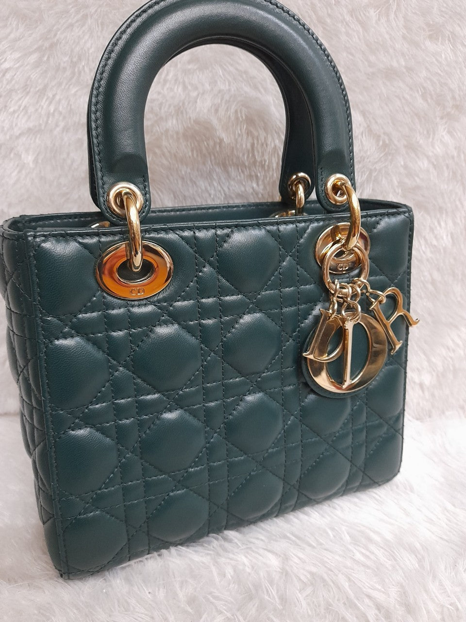 Lady Dior Small Lamb Dark Green GHW 2018