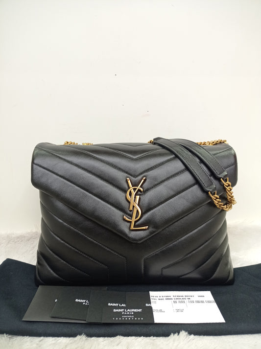 YsL Lou Lou Medium Lamb Black GHW 2019