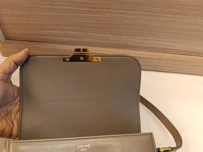Celine Triomphe Teen Shiny Calfskin Pebble GHW 2022