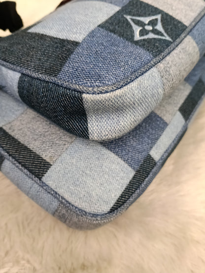 LV Multi Pochette Accessories Monogram Denim Blue Rouge 2019
