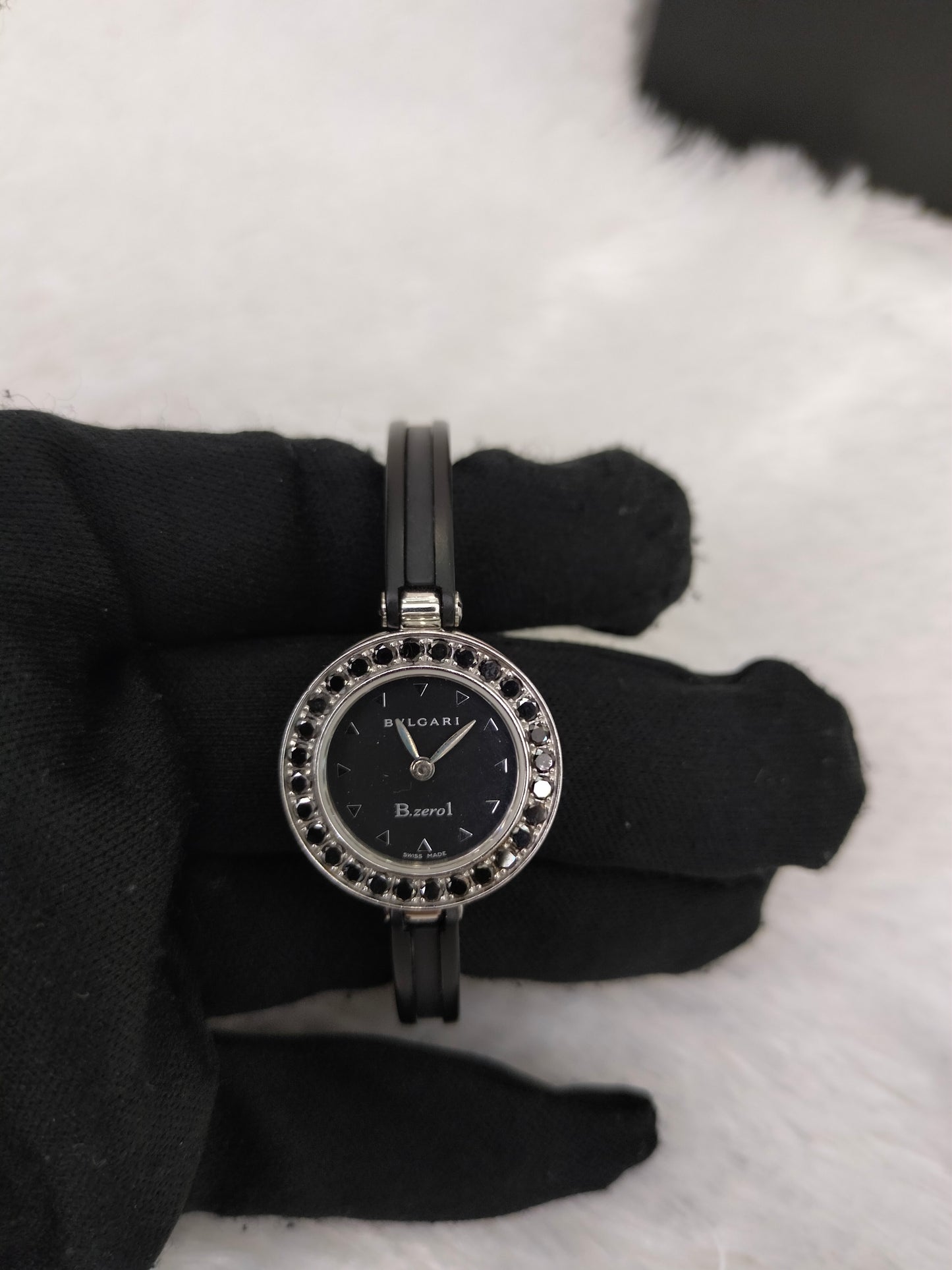 Bvlgari Zero Wrist Watch Black Diamond Bezel
