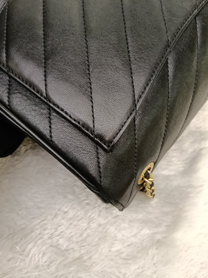 Chanel Jumbo Diagonal Flap Lamb Black GHW #21