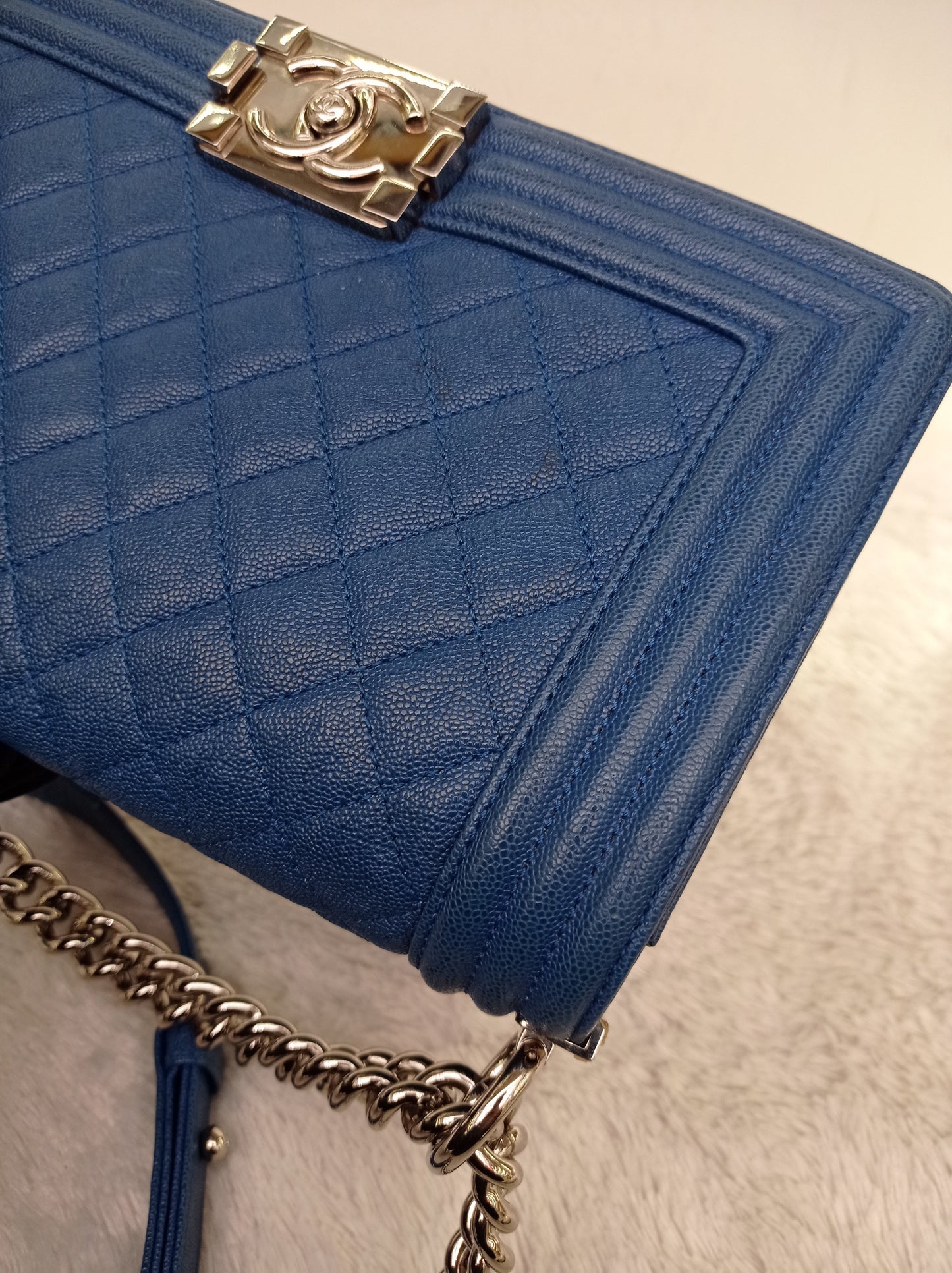 Chanel Boy 25 Caviar Blue SHW #29