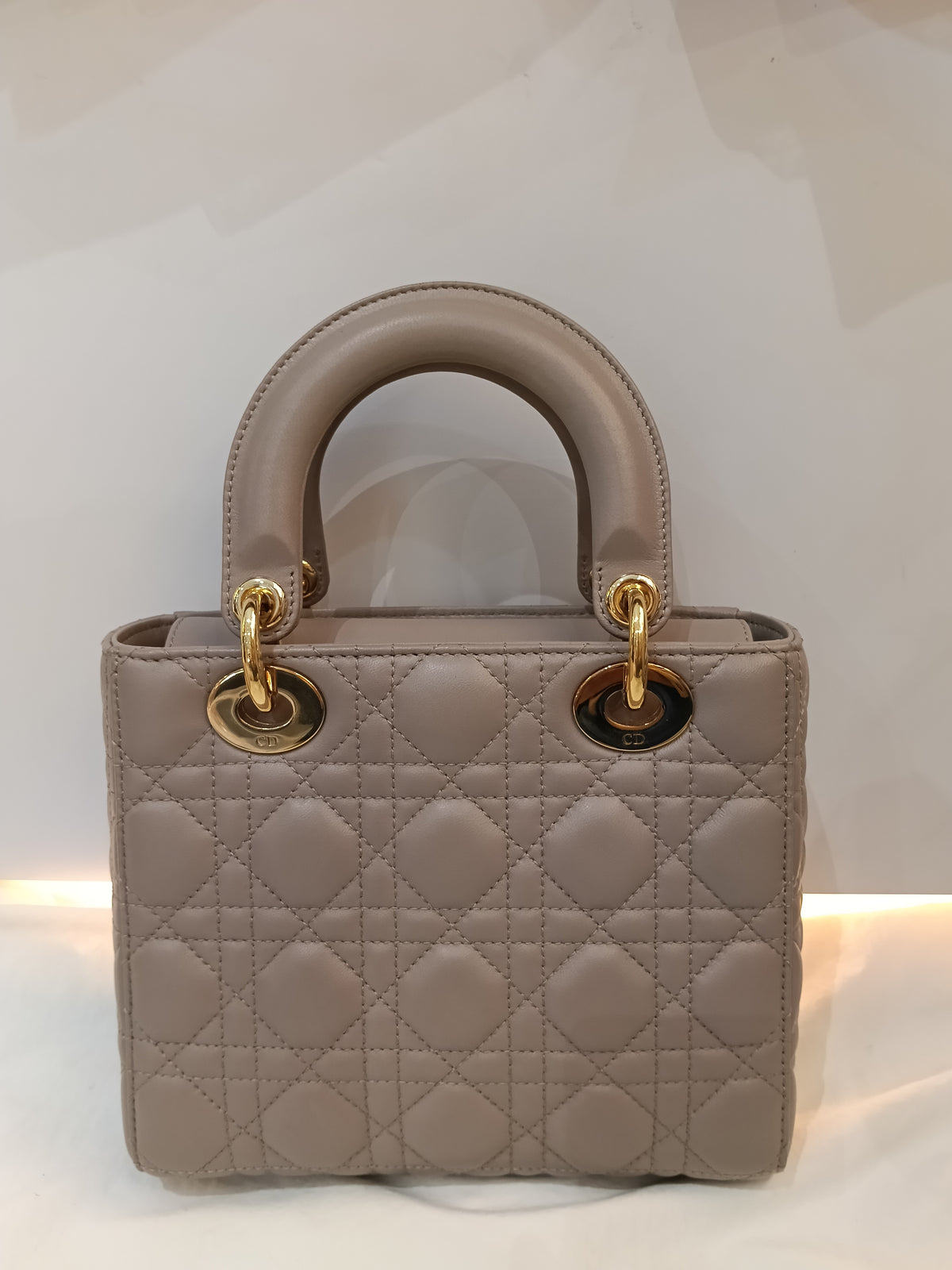 Lady Dior Small Lamb Taupe GHW 2016