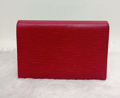 LV Portefeuille Tresor Etui Papiers Wallet Epi Red