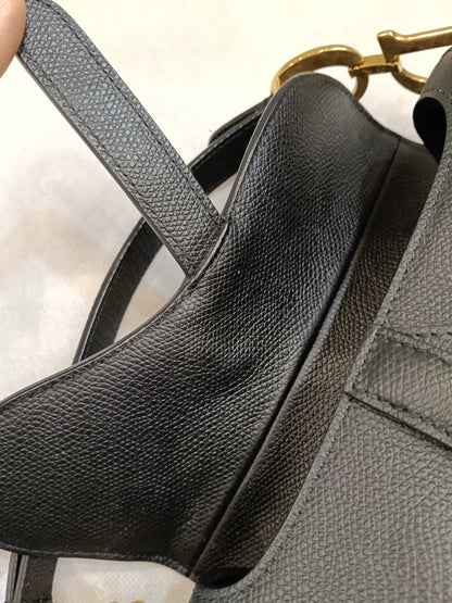 Dior Saddle Mini Grained Black GHW 2019